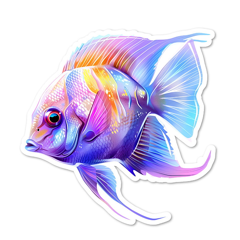 Tropical Fish, Sealife, Vinyl Sticker, Water Resistant, Indoor Use, 2 Sizes