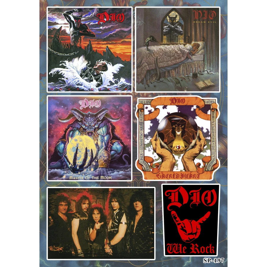 Dio Albums Sticker Pack Holy Diver Dream Evil Sacred Heart Heavy Metal Band