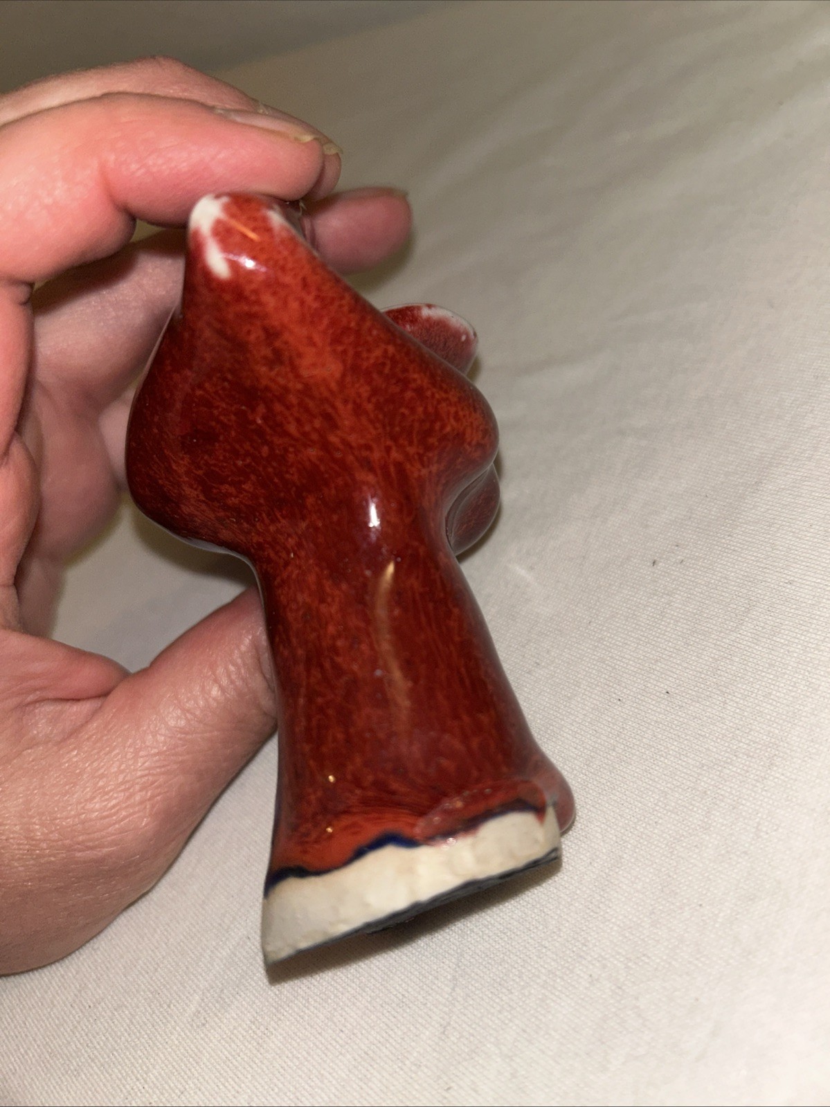 4” Vtg 70s Ceramic Red Lips Open Mouth Sculpture Funky Independent Art Pop Decor