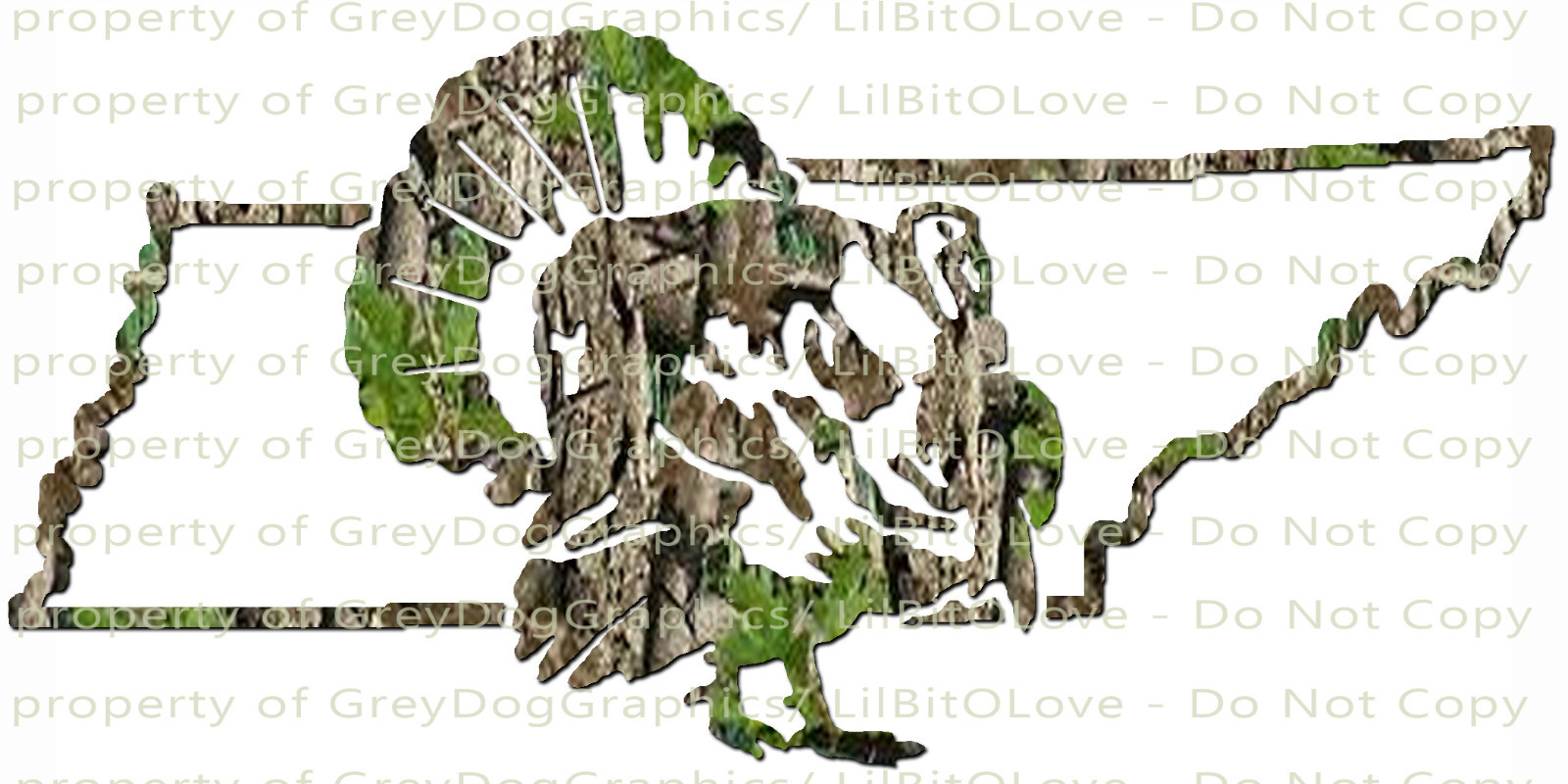 Camouflage Camo Tennessee Turkey Hunter Hunting Vinyl Decal Sticker Gobbler Jake