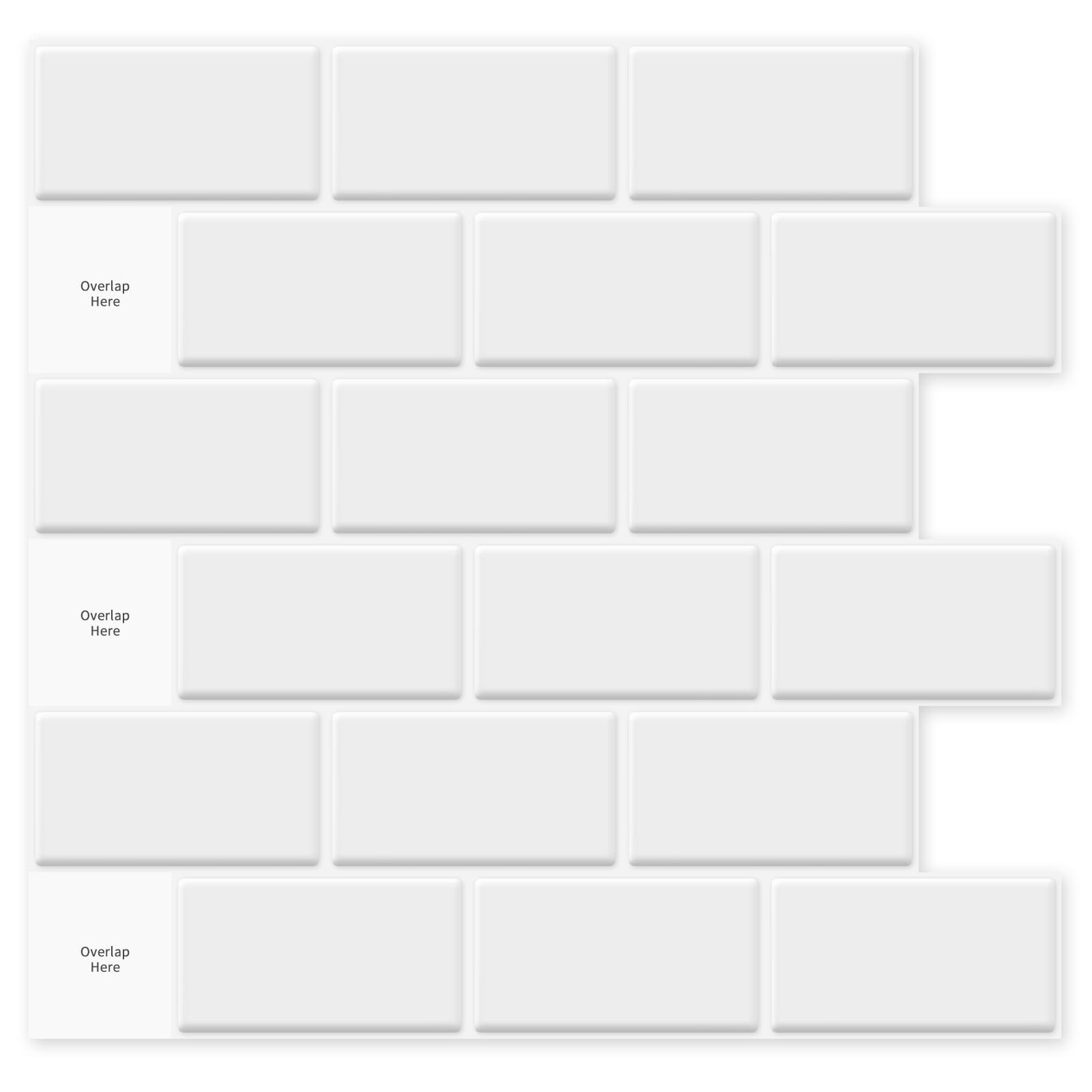 Bright White Peel and Stick Backsplash, Modern Vinyl, Self-Adhesive, Striped,…