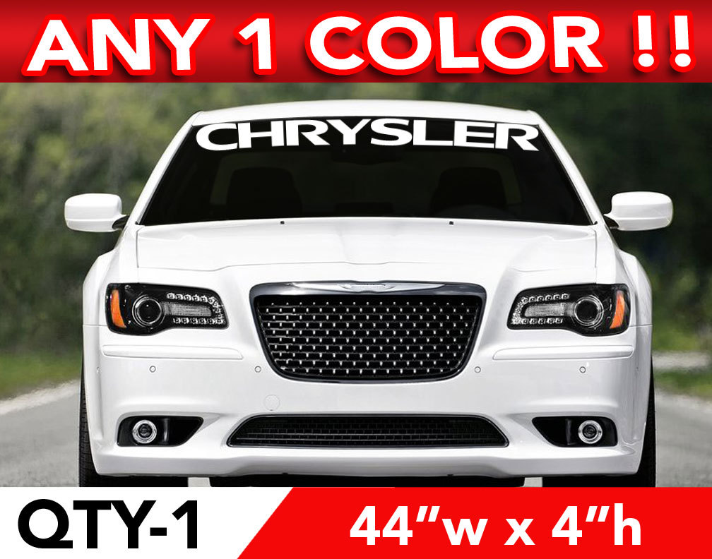CHRYSLER SOLID WINDSHIELD DECAL STICKER 44″w x 4″h ANY 1 COLOR