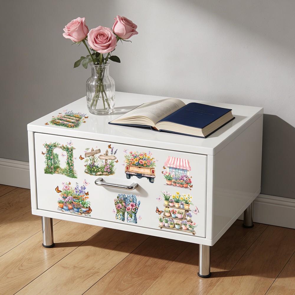 Flower Butterfly Stickers Home furniture Dining Room Decoration DIY home decor