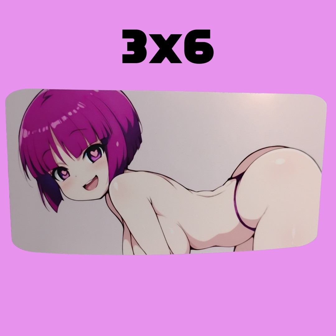 Anime Waifu Glossy Vinyl Decal 6 Inch Waterproof Sticker