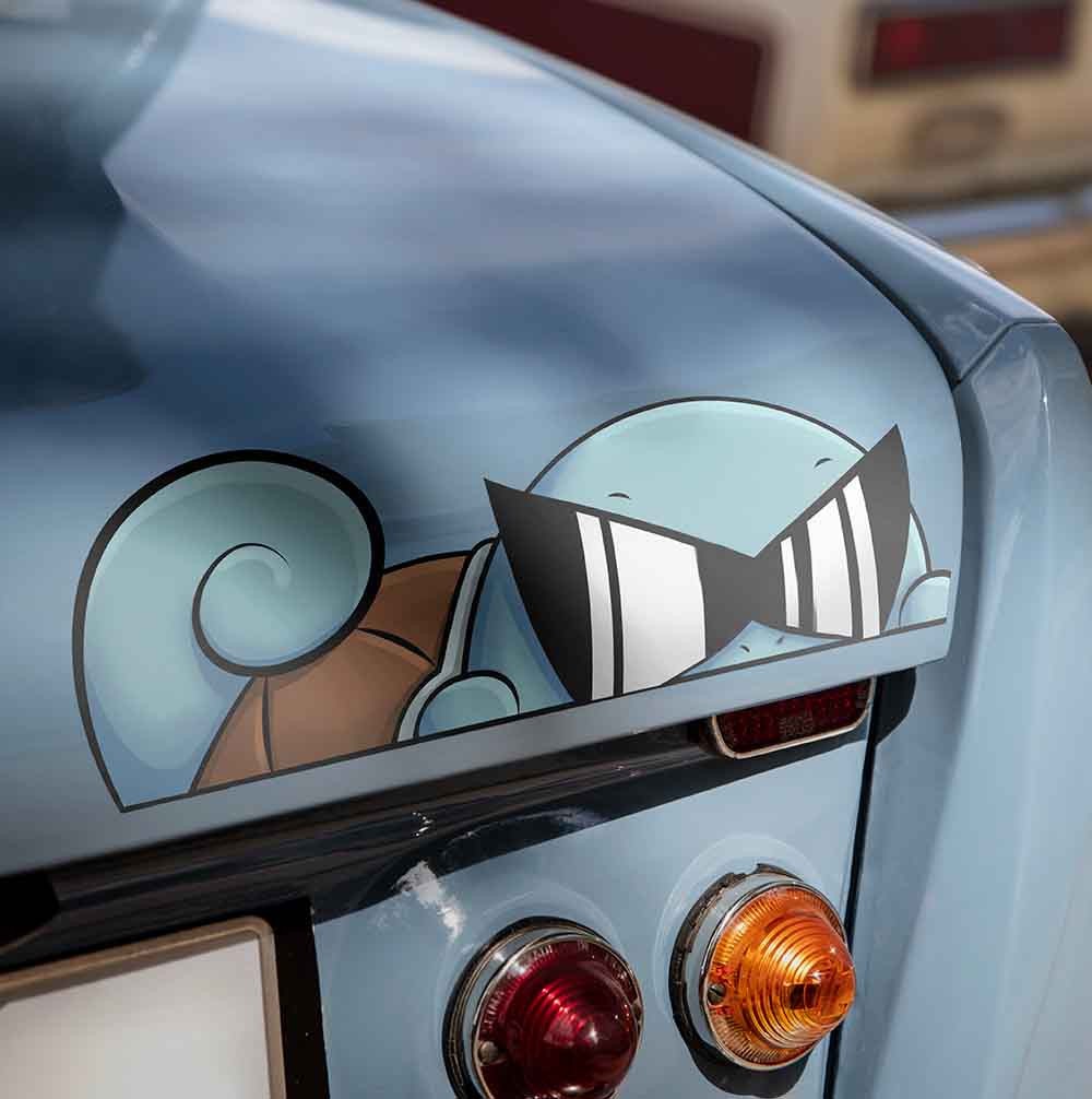 Squirtle Peeker Sticker 6″ Wide | Kawaii Anime Vinyl Decal Waterpoof