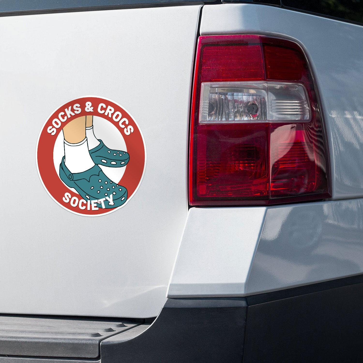 Socks And Crocs Society Sticker Vinyl Car Bumper Decal