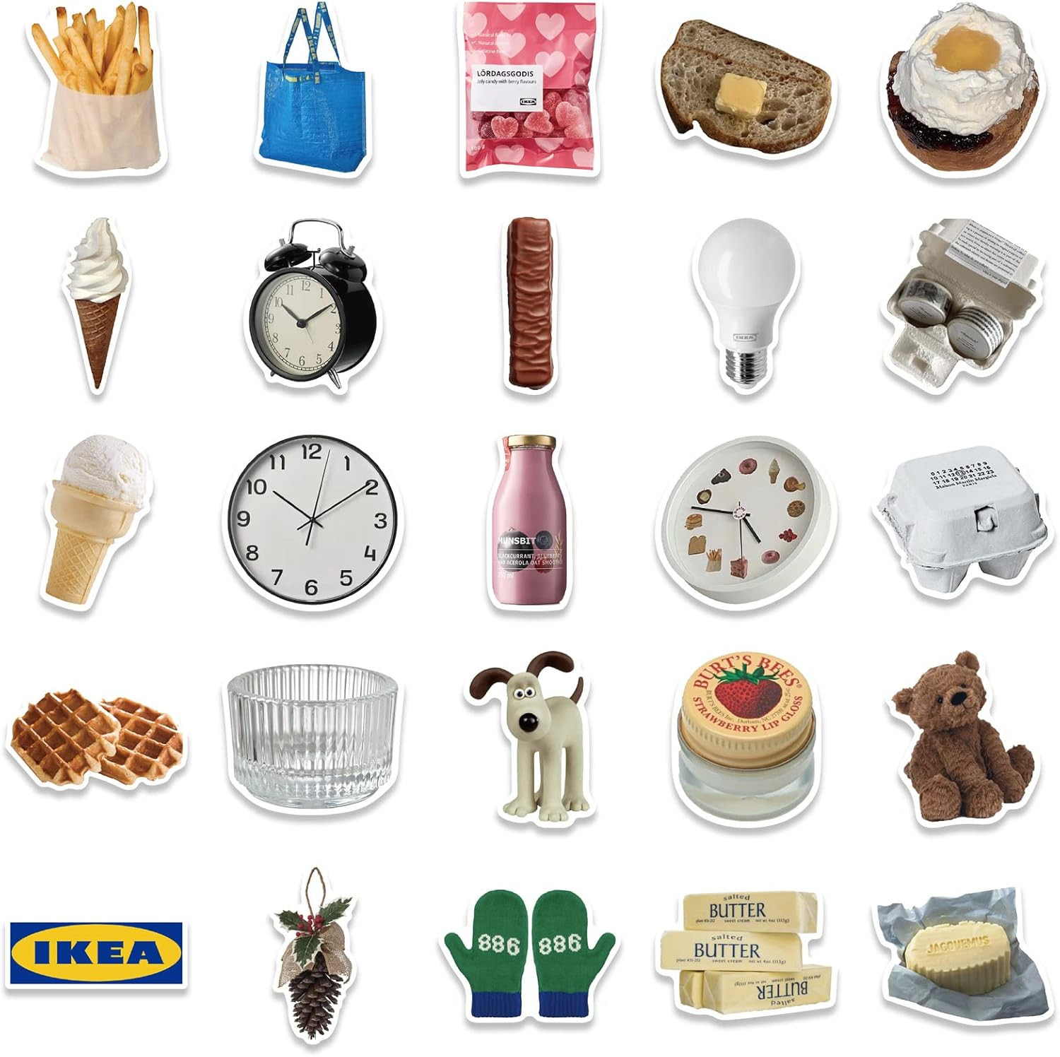 Milk Cookie Stickers, 50PCS Vinyl Waterproof Decals for Home Decor