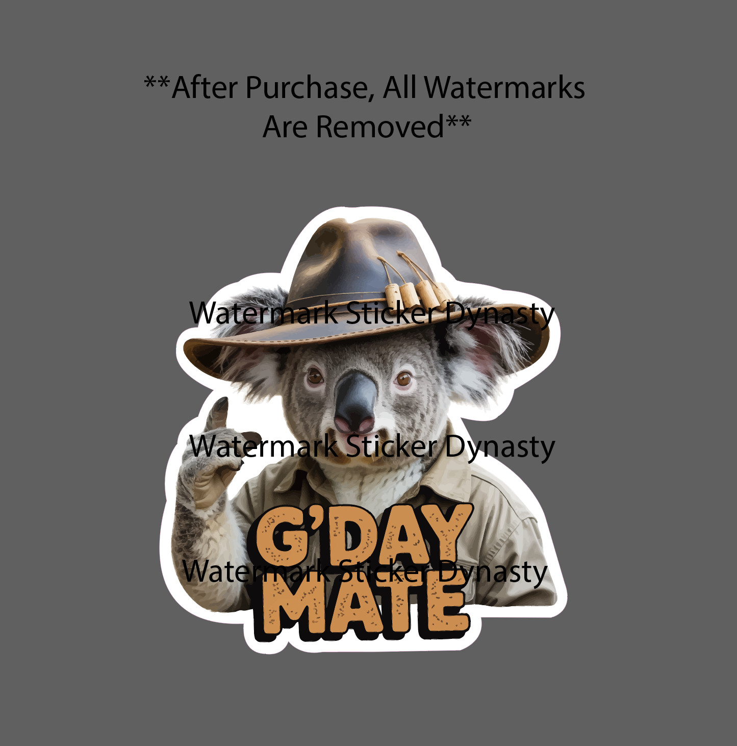 G’Day Mate Sticker Waterproof Decal Koala Aussie Outback Australia Gift NEW
