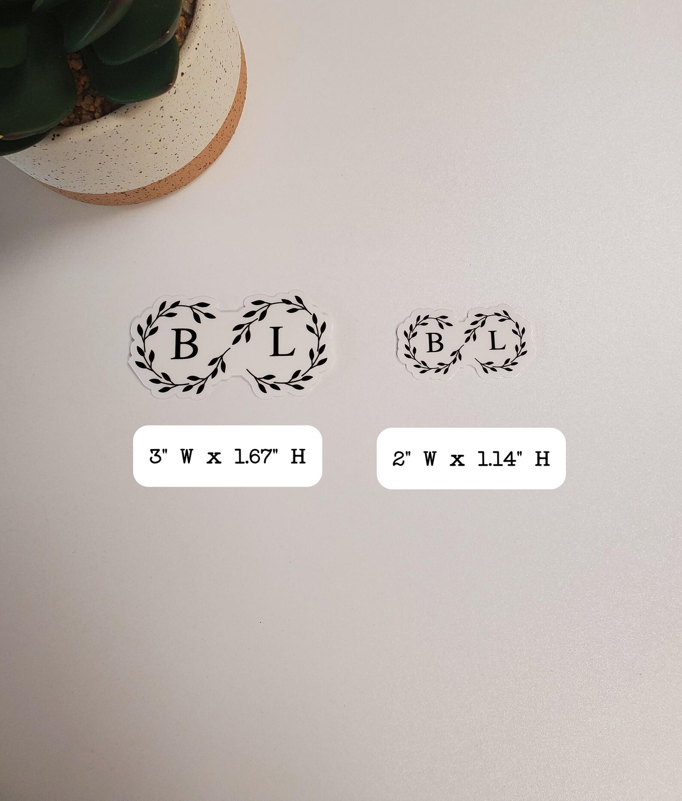 Custom Monogram Sticker | Contour Cut, Clear Transparent Vinyl