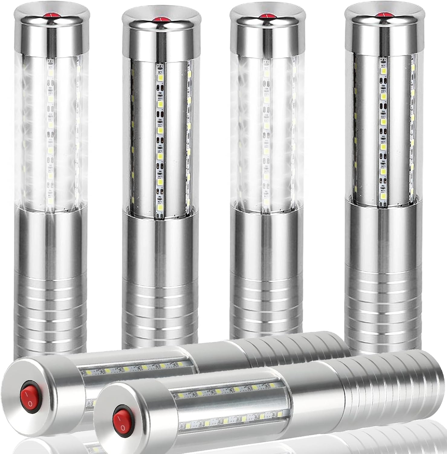 6 PCS LED Strobe Baton Lights Bottle Service Rechargeable Light, Reusable Handhe