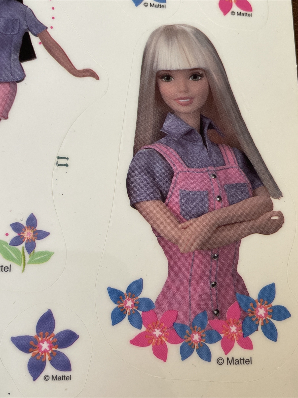1998 Mattel BARBIE Doll Static Cling Window Decorations Picnic Perfect Pets