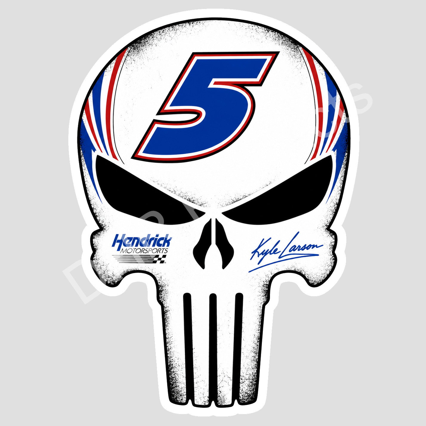Kyle Larson Number 5 Skull Logo Weather Resistant Vinyl Sticker/Decal NASCAR