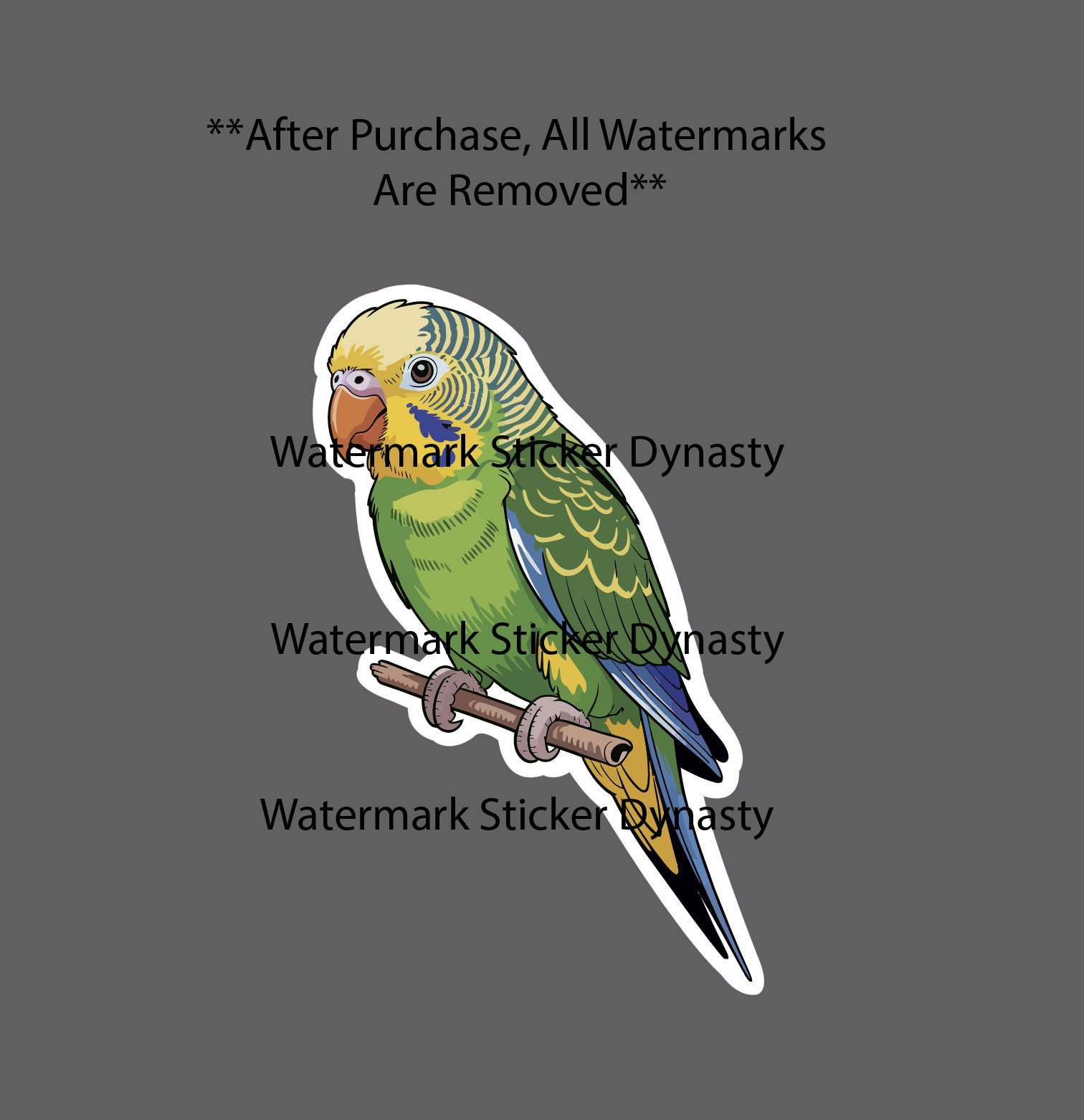 Parakeet Sticker Waterproof Decal Animal Wildlife Bird Pet Family Gift NEW