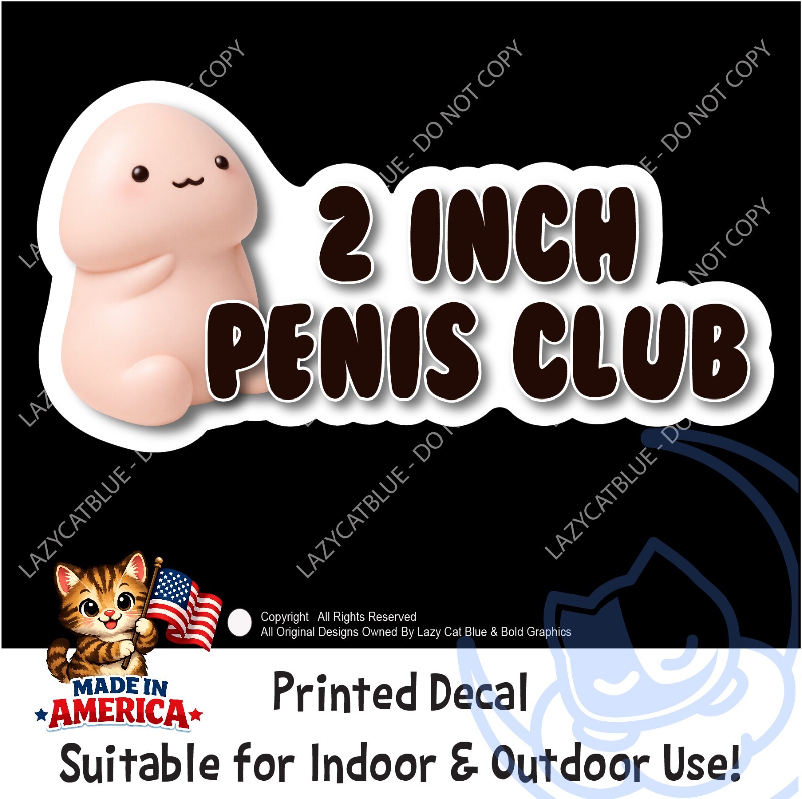 2 inch Penis Club Decal Sticker Peen Phallic Small Guy Mini Micro Funny Dick Pic