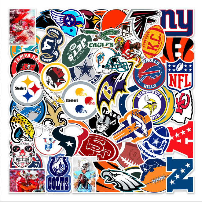 50 Pcs Stickers NFL MLB NBA Soccer Teams LOGO Sports ” Buy One get 2nd 50% Off “