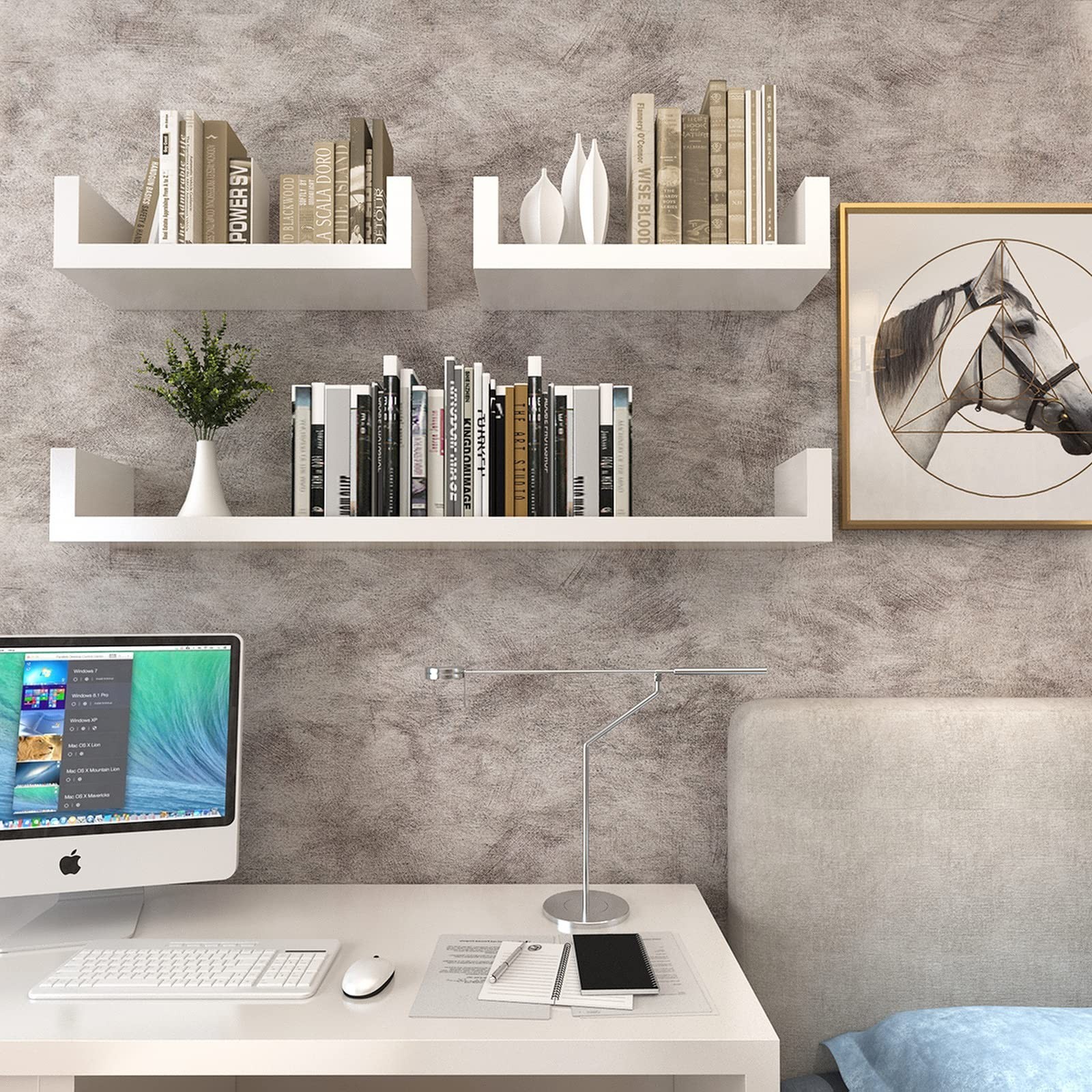 16″×118″ Gray Concrete Wallpaper Peel and Stick Contact Paper Limewash Whit