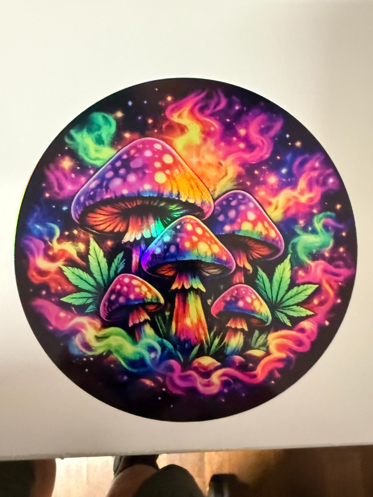 Psychedelic Mushroom Holographic Vinyl Decal Pick Your Size!