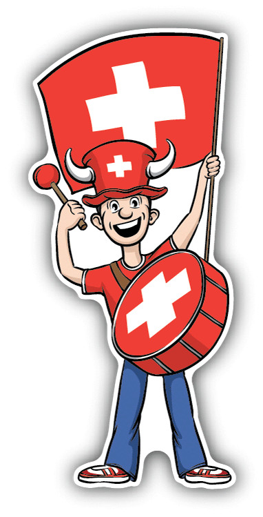 Switzerland Flag Sport Fan Car Bumper Sticker Decal