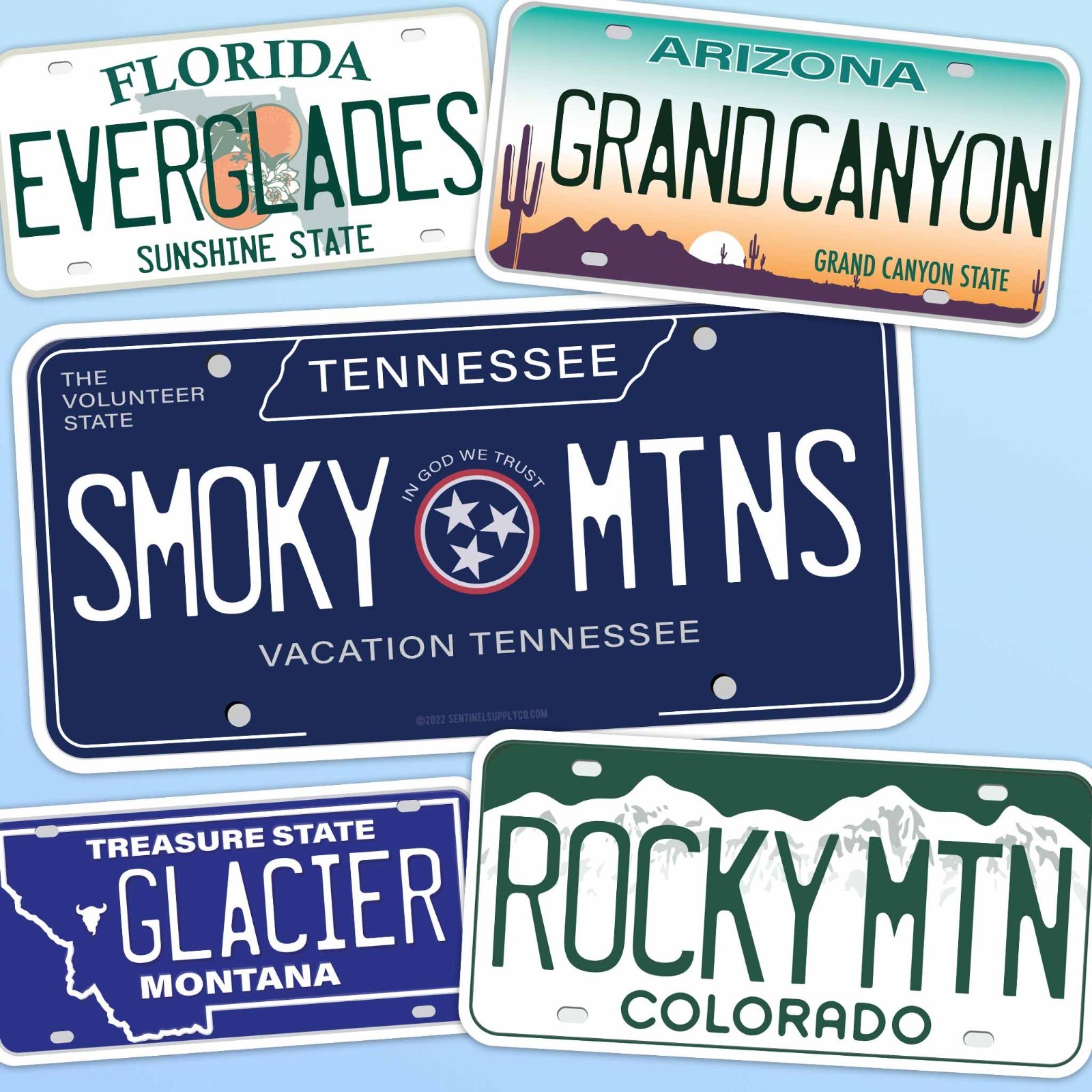 National Park License Plate Stickers – 61 NP Decals for Laptop & Water Bottle