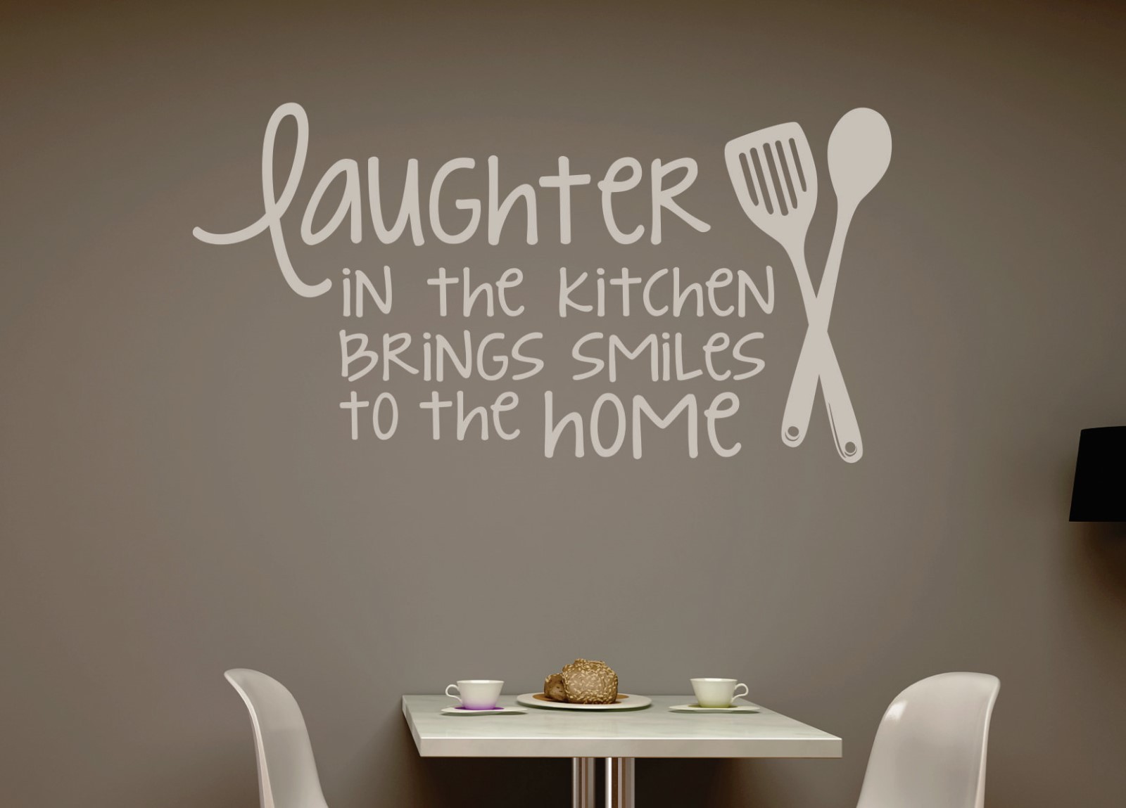 Laughter in the Kitchen Brings Smiles Vinyl Stickers Wall Decals Quote NEW 23×12