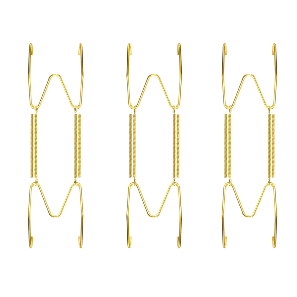 3 Pcs Heavy Duty Plate Hangers for Wall For Plates with Secure Wall Hooks Gold