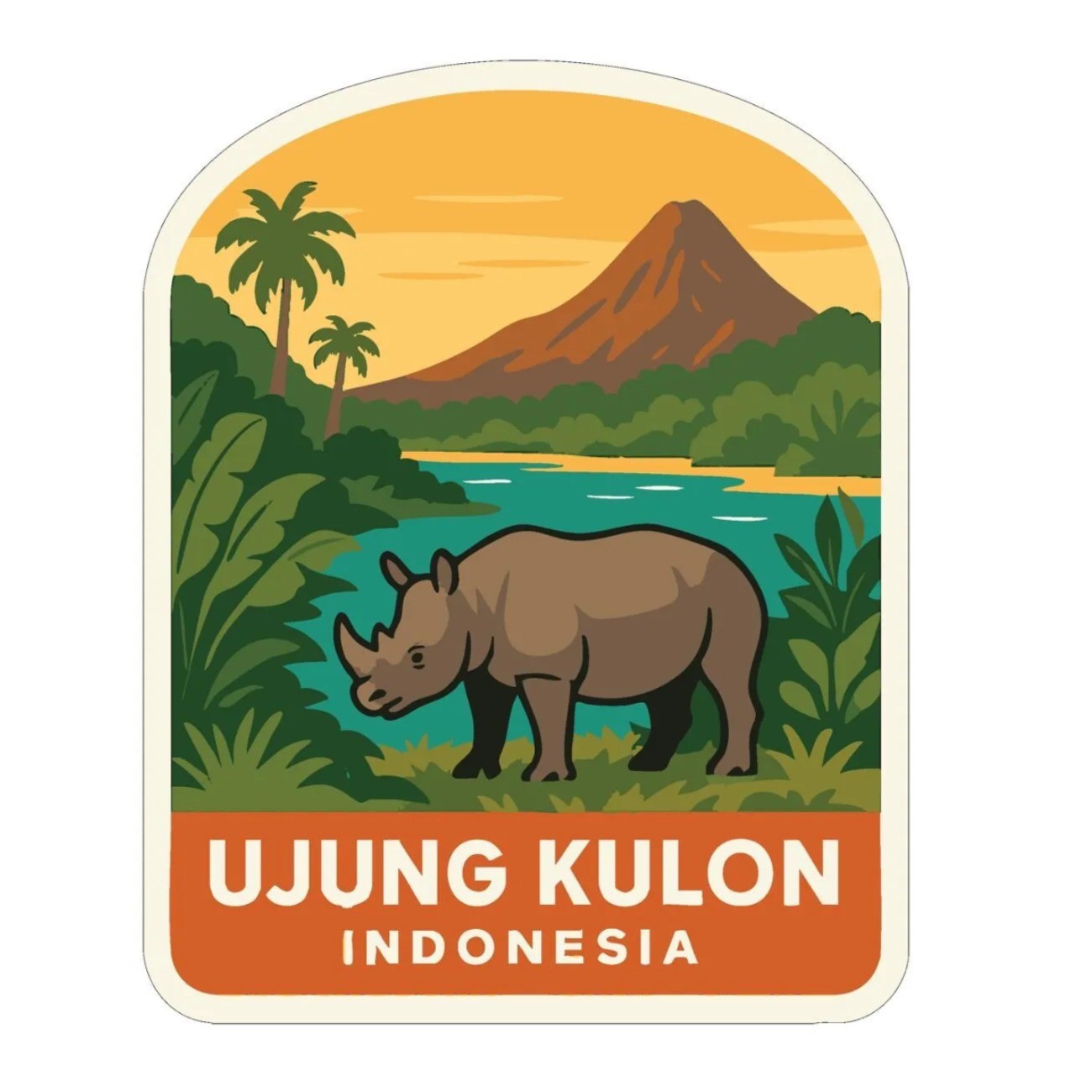 Ujung Kulon Indonesia Iron On Heat Transfer Vinyl HTV World National Parks