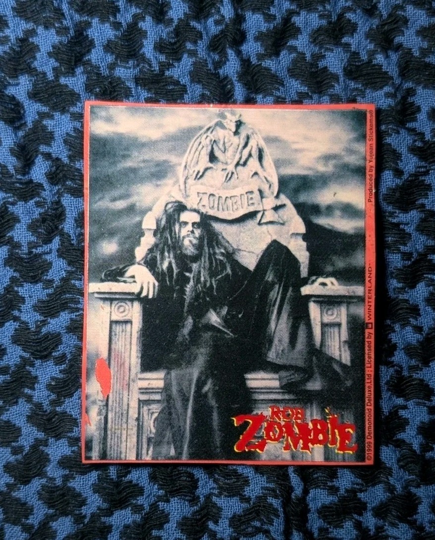 💀 Vintage White Zombie Devil Skeleton Sticker 1999 4.25″ x 4.875″ Rob Zombie