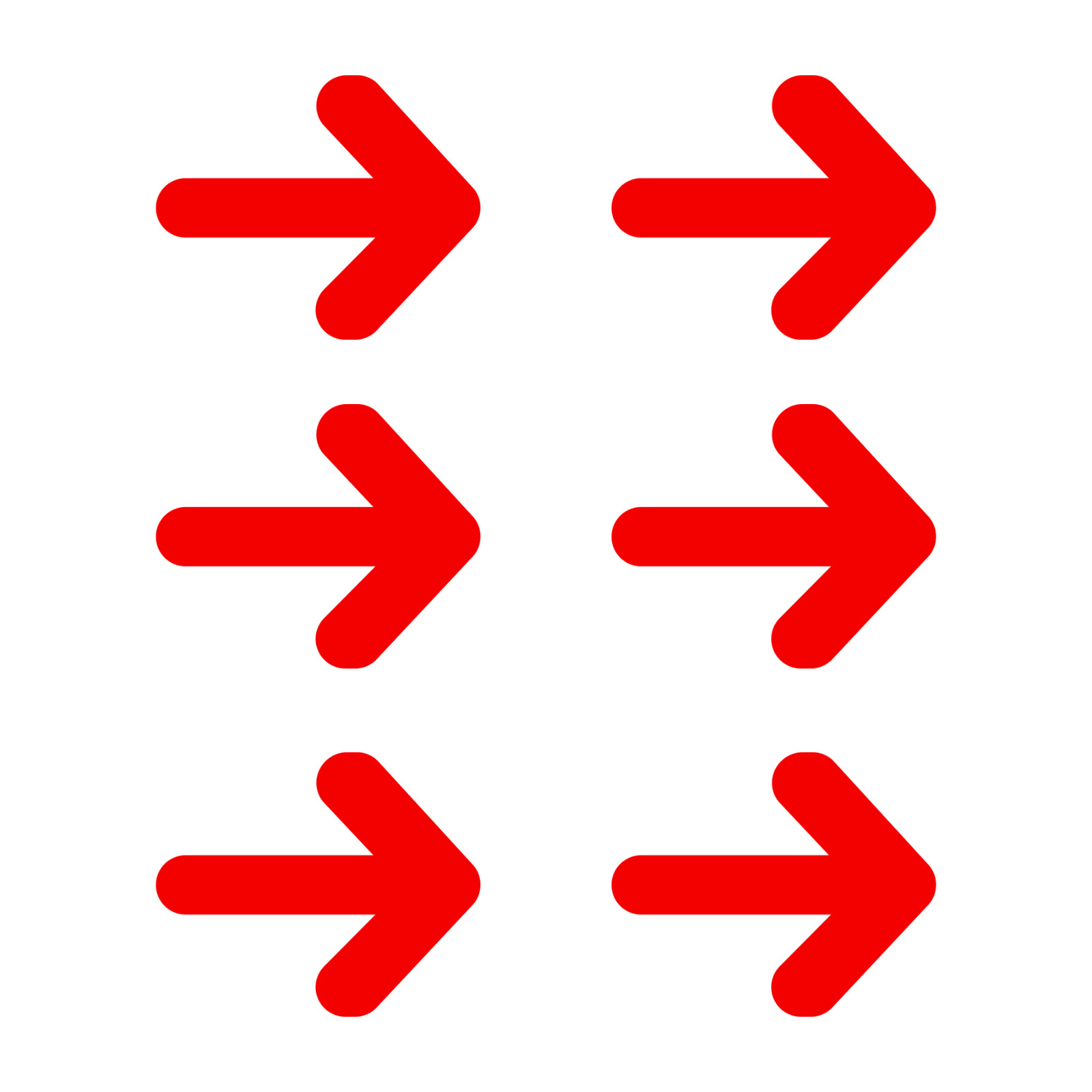 6 Red Arrow Vinyl Decal Stickers for Walls Doors Floors Equipment • Directional