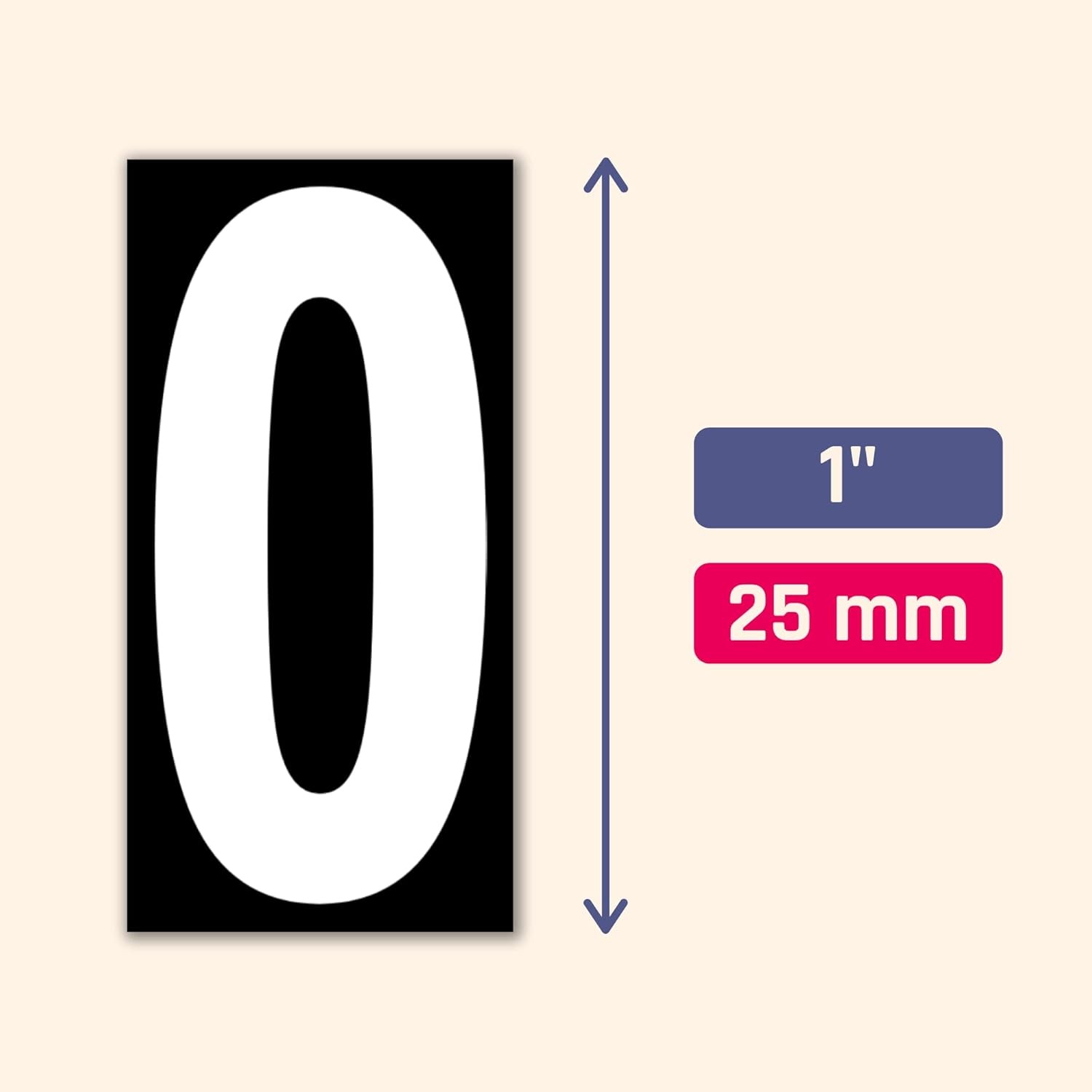 600 Pieces, 1″ – Vinyl Number Stickers, Waterproof 1 x 0.5 inch White Numbers