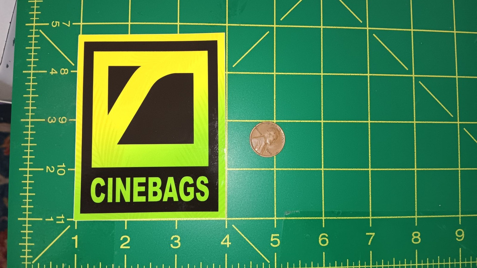 CineBags Sticker Decal Vinyl Camera Film Logo Green Yellow Glossy Die Cut Small