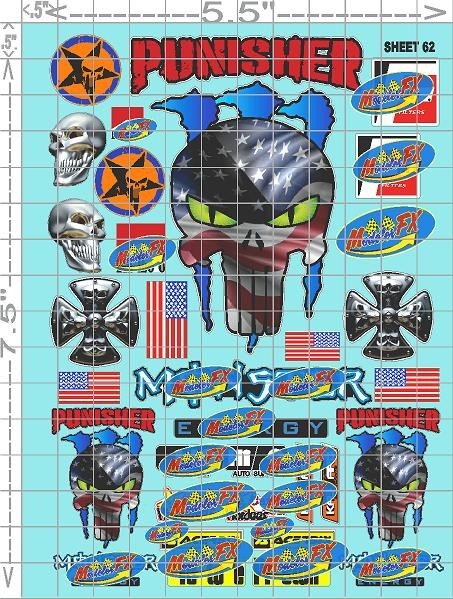 Clear Matte Vinyl Sticker SHEET 62-R/c Model Decals 1/12-1/10 Nascarmonsterpower