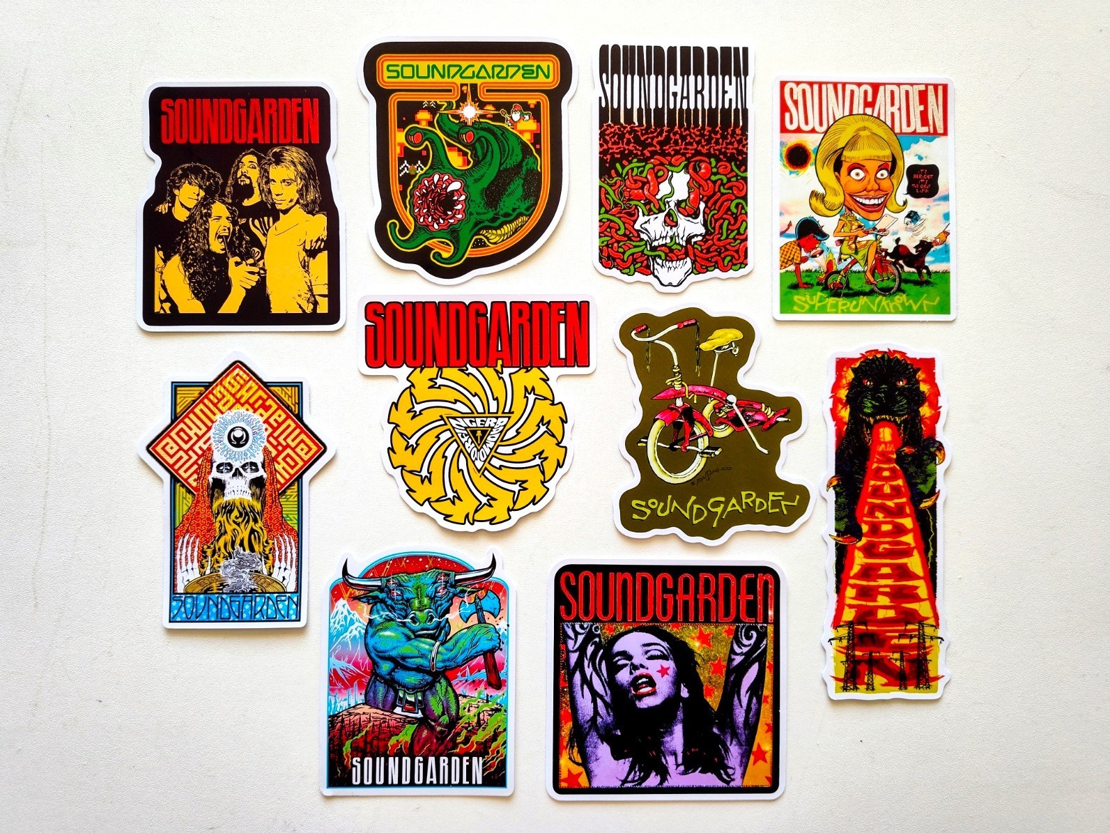 Soundgarden Sticker Pack (10) Grunge Alt Rock Black Hole Sun Spooman Outshined