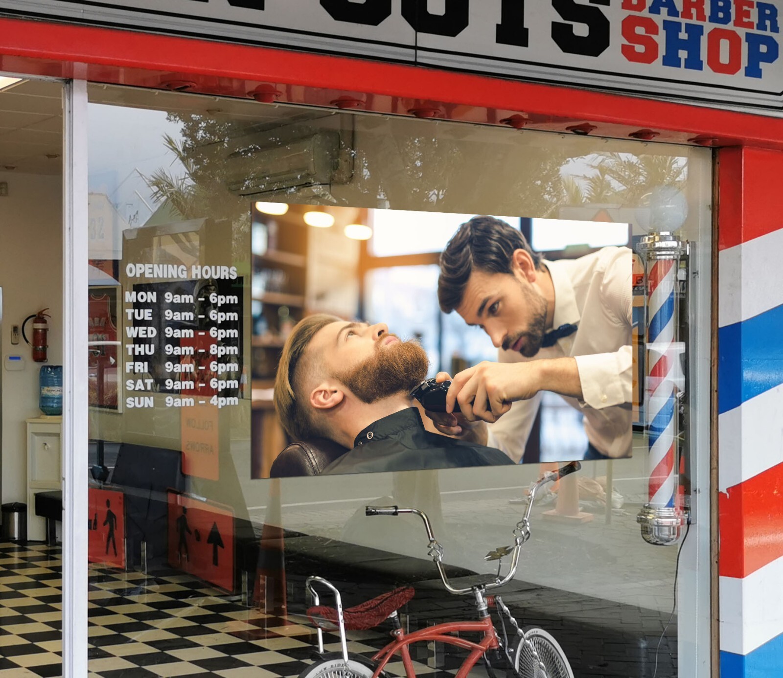 3D Man Hair Cut A622 Barber Shop Window Stickers Vinyl Wallpaper Wall Murals Amy