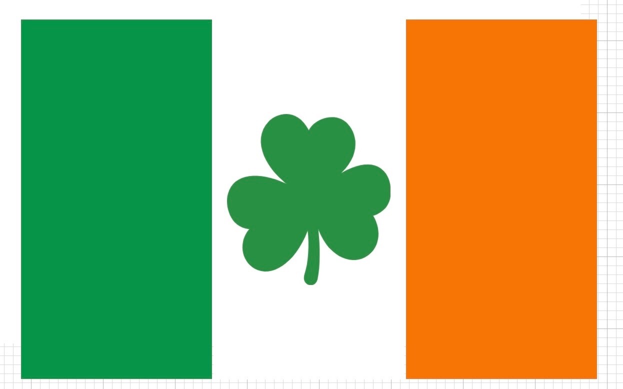 Irish flag orange white green shamrock St Patrick’s Day vinyl waterproof sticker