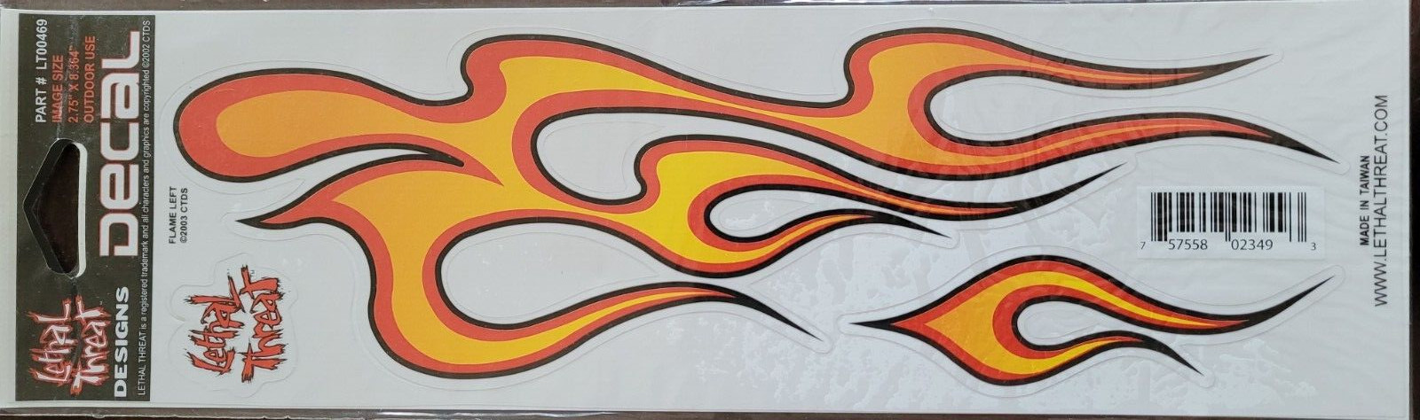 NEW LETHAL THREAT FLAME LEFT SIDE DECAL STICKER 3″x10″ LT00470