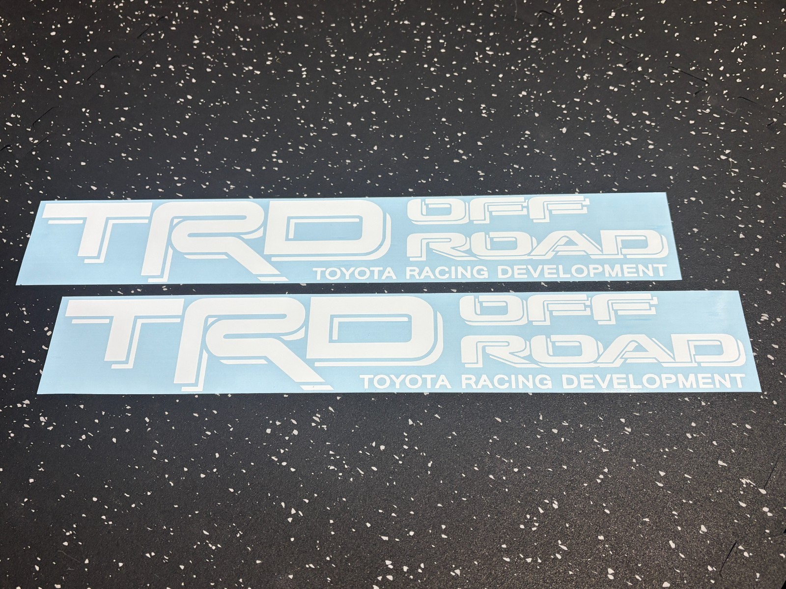 2x White TRD Off Road Vinyl Decal fits Tacoma 4Runner Tundra Truck (Outdoor Use)