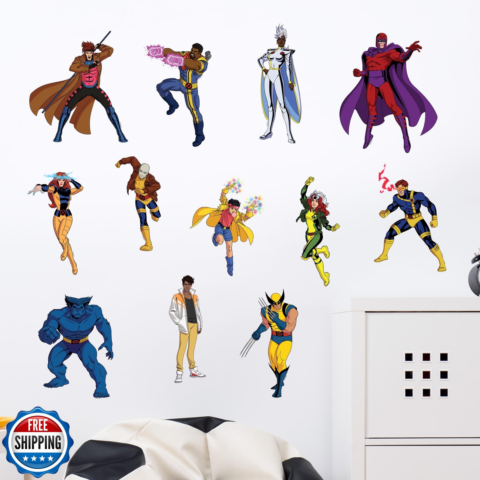 Marvel X-Men Wall Decals – Set of 12 Wall Stickers Wolverine Cyclops Storm Ro