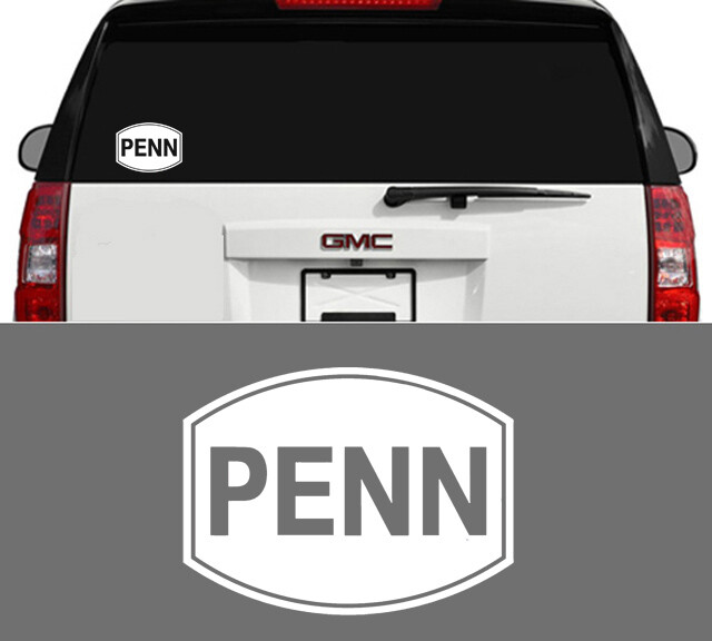 Penn Fishing Tackle Outdoor Sports Vinyl Decal Sticker Truck Window Cooler White