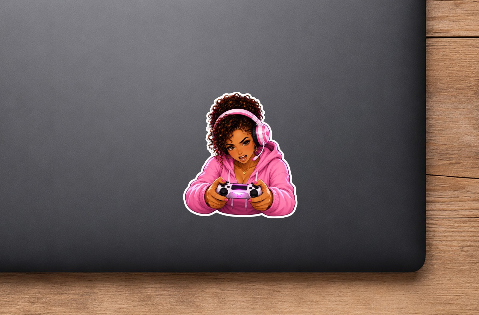 Gamer Girl Sticker Decal – Gamer Girl Controller Laptop Window Car 3.2″