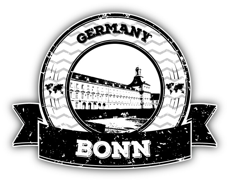 Bonn Germany Grunge Rubber Stamp Travel Car Bumper Sticker Decal