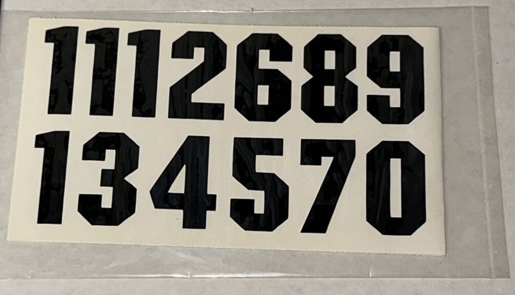 BLACK Pro Guard Number Decals 26 x 1/2″ Self Adhesive Hockey Helmet Stickers DIY