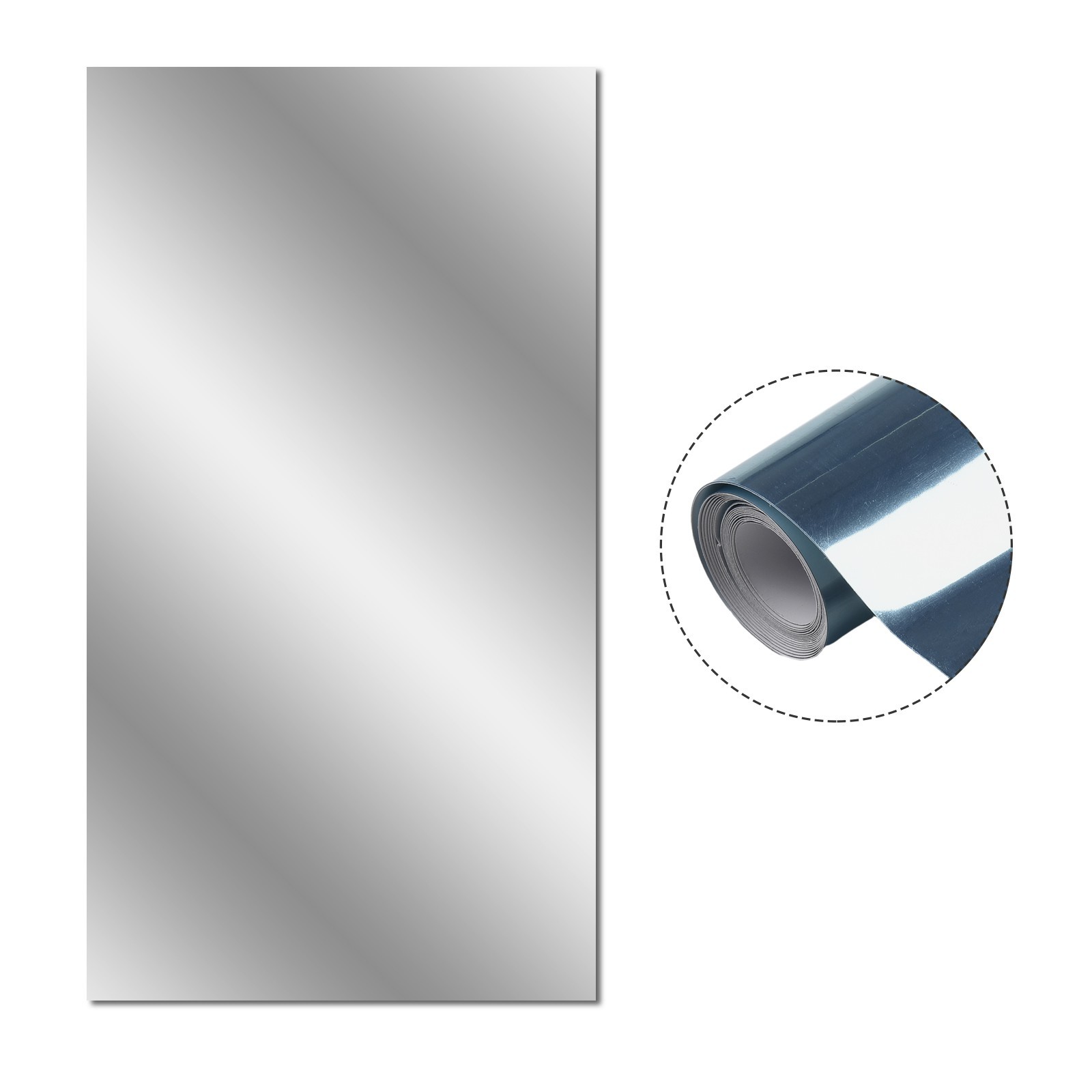 Mirror Wall Sticker Foil Wall Mirror Mirror PET Waterproof 1 Pcs 200×60 Cm