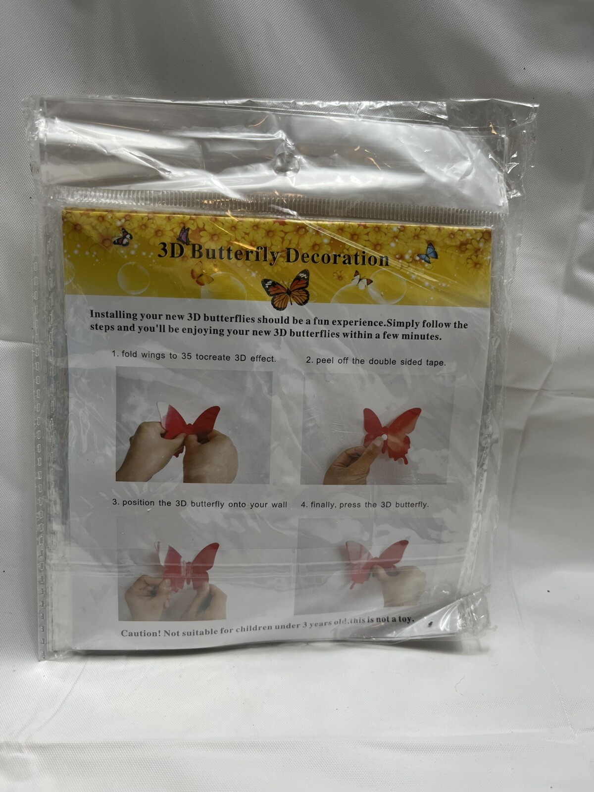 3D DIY Silver Butterfly Decoration-Baby Bedroom
