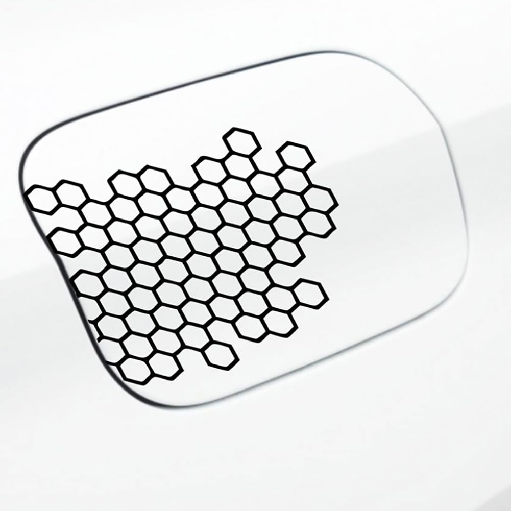 Honeycomb Hexagon Car Vinyl Decal Sticker for Door, 6.06” x 4.80”, Black