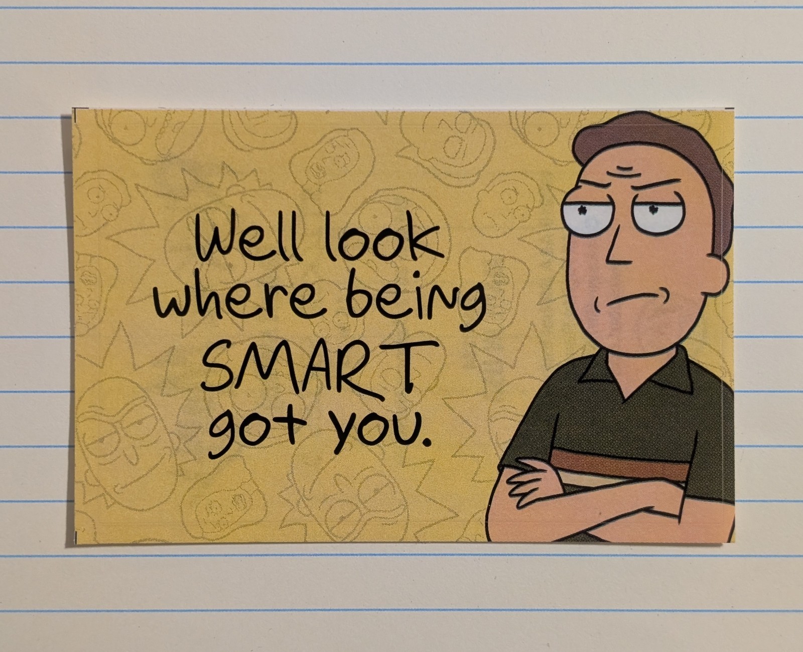 Rick & Morty Vending Sticker – Adult Swim Cartoon Network – Jerry Being Smart