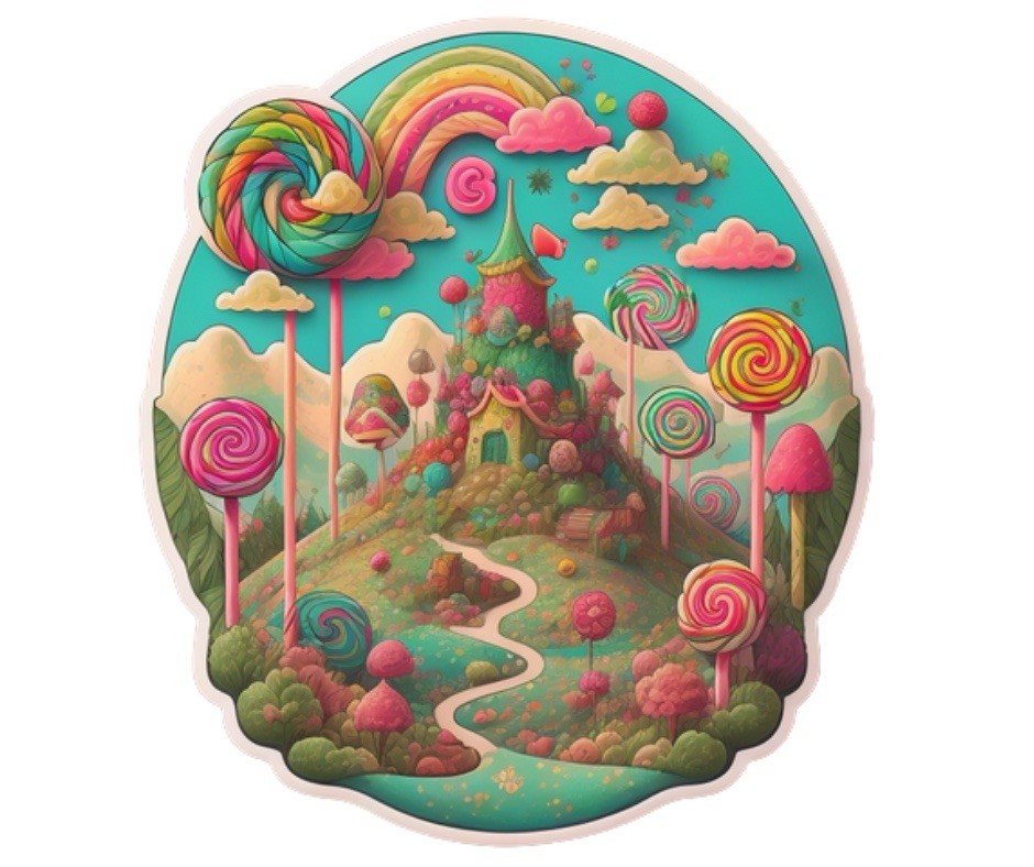 Candyland Psychedelic Vinyl Die-Cut Waterproof Sticker