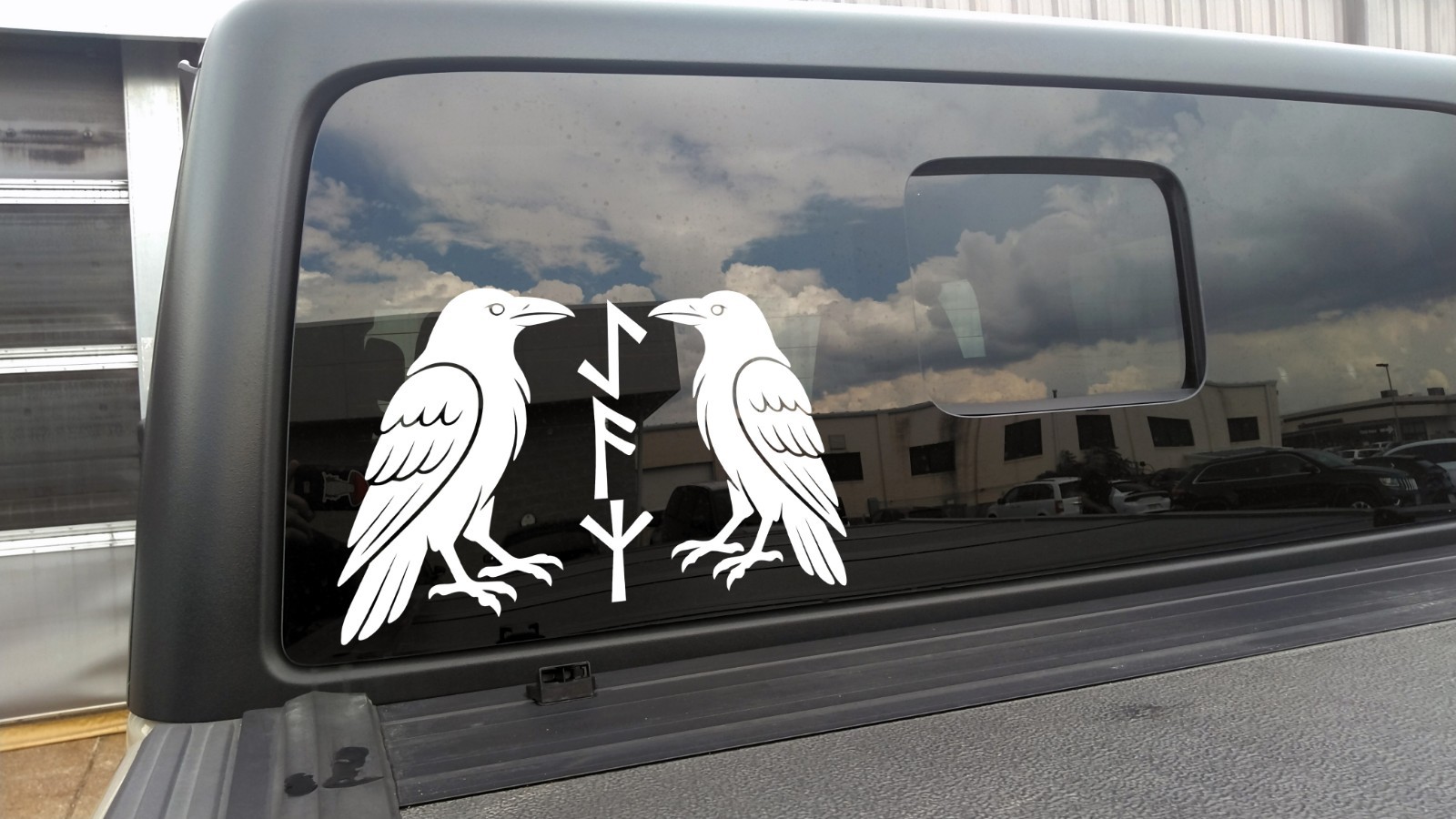 Viking Ravens with Futhark Runes Vinyl Decal Norse Celtic Nordic Symbol Sticker