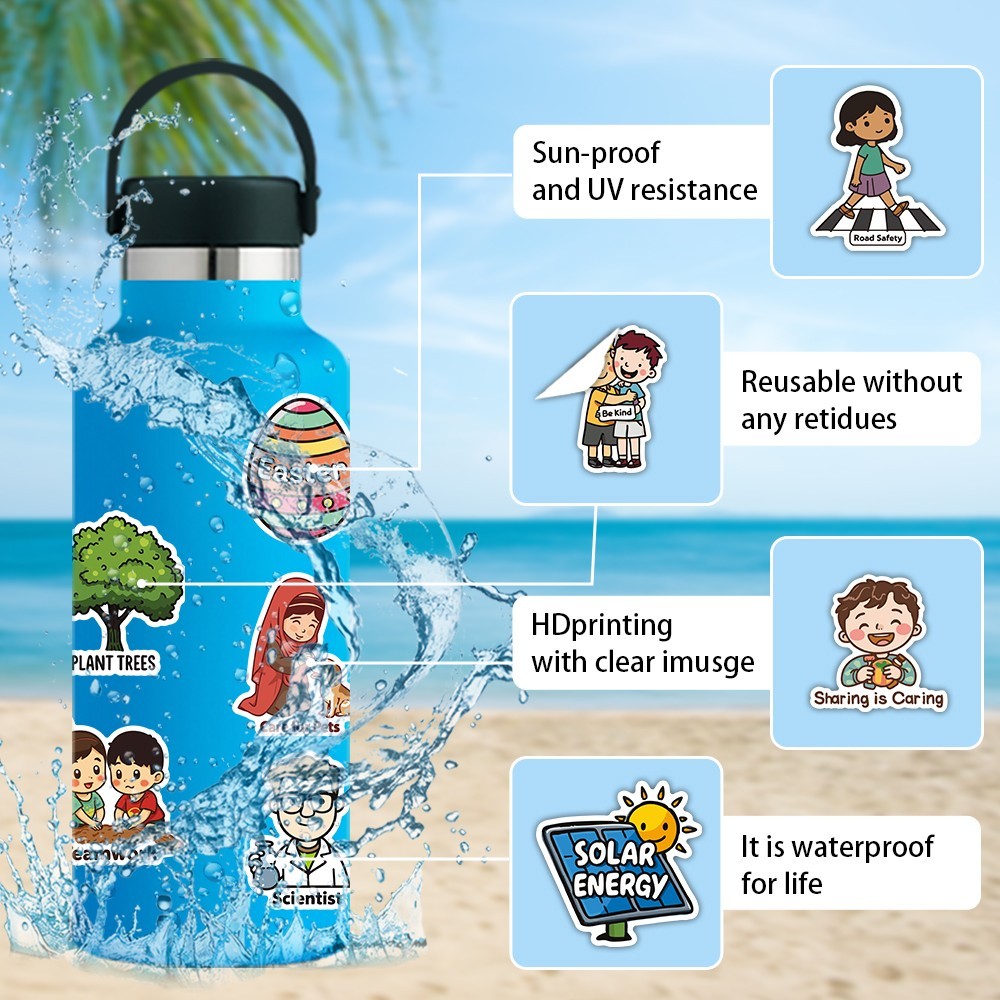 100 Educational Stickers Pack For Kids Learning | ScreenFree Fun by Dreamstiki |