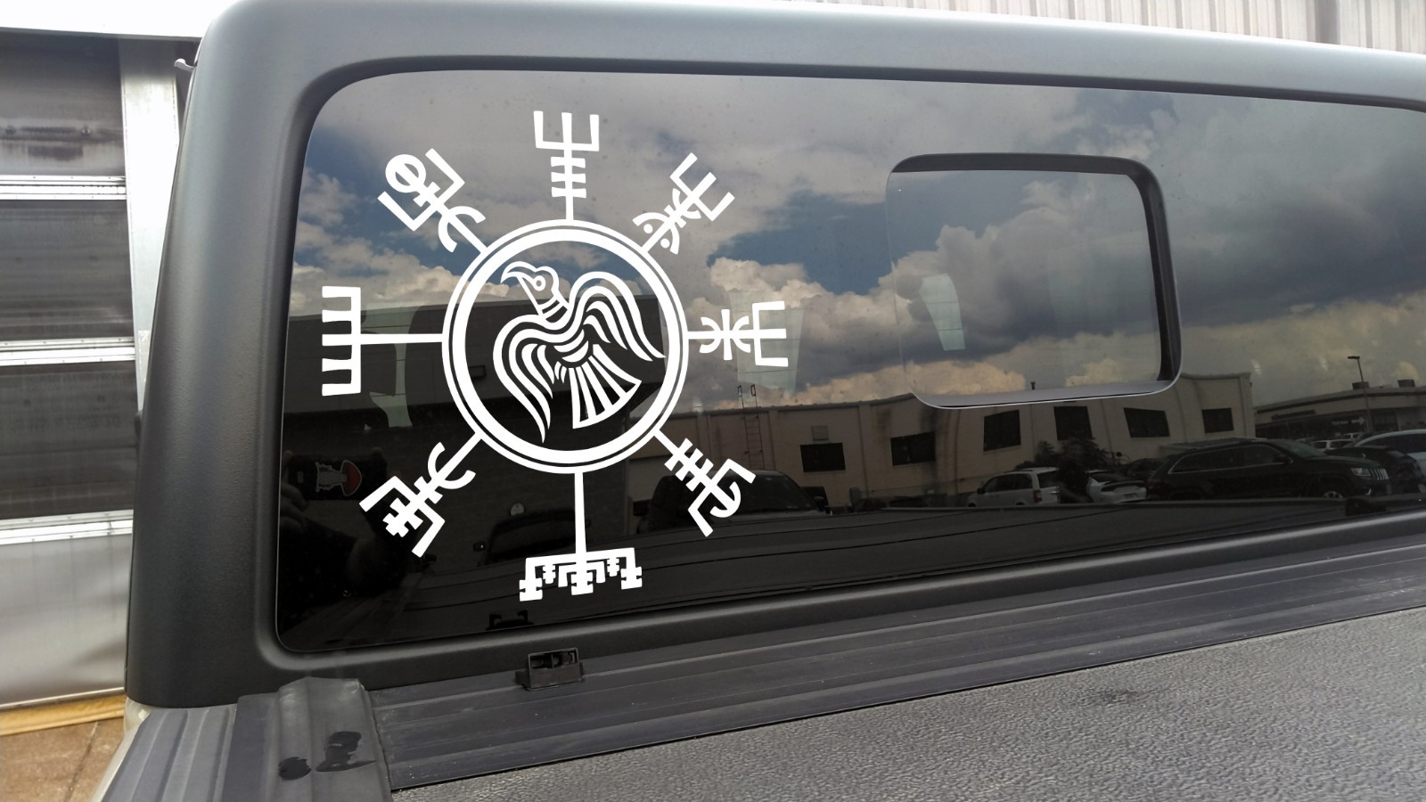 Viking Compass with Raven V3 Vinyl Decal – Nordic Celtic Norse Vegvisir