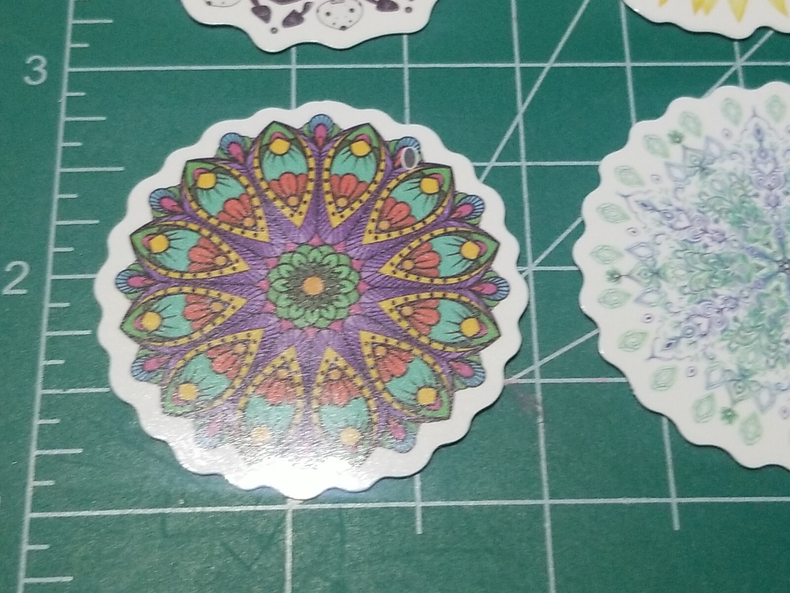 Set Of 6 Mandala Vinyl Decal Stickers Waterproof. 1 3/4″ Round. Lot 1